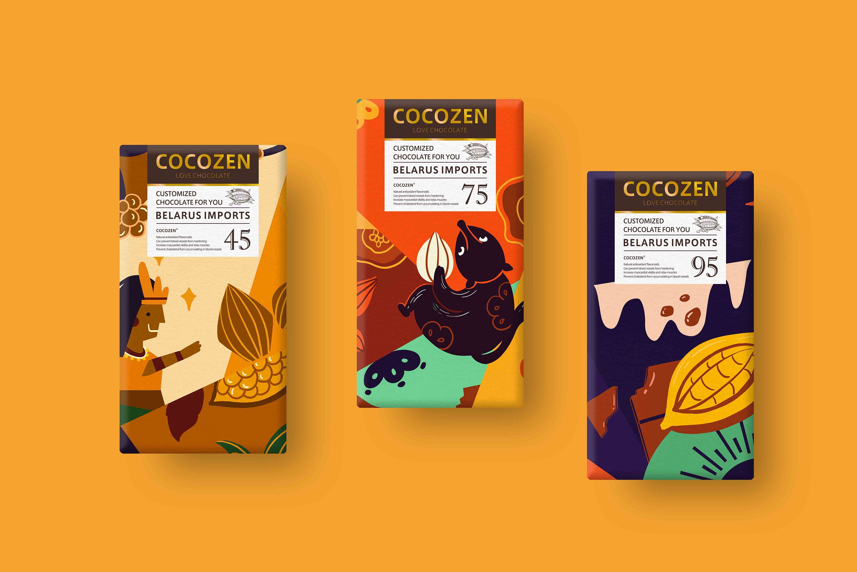 COCOZEN巧克力插画包装设计 精致魅力与情感的奇幻融合